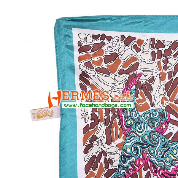 Hermes 100% Silk Square Scarf Blue HESISS 90 x 90
